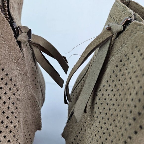 Toms Majorca Perforated Suede Peep Toe Boot Stucco (Tan) 7.5 10004963 - Picture 3 of 12